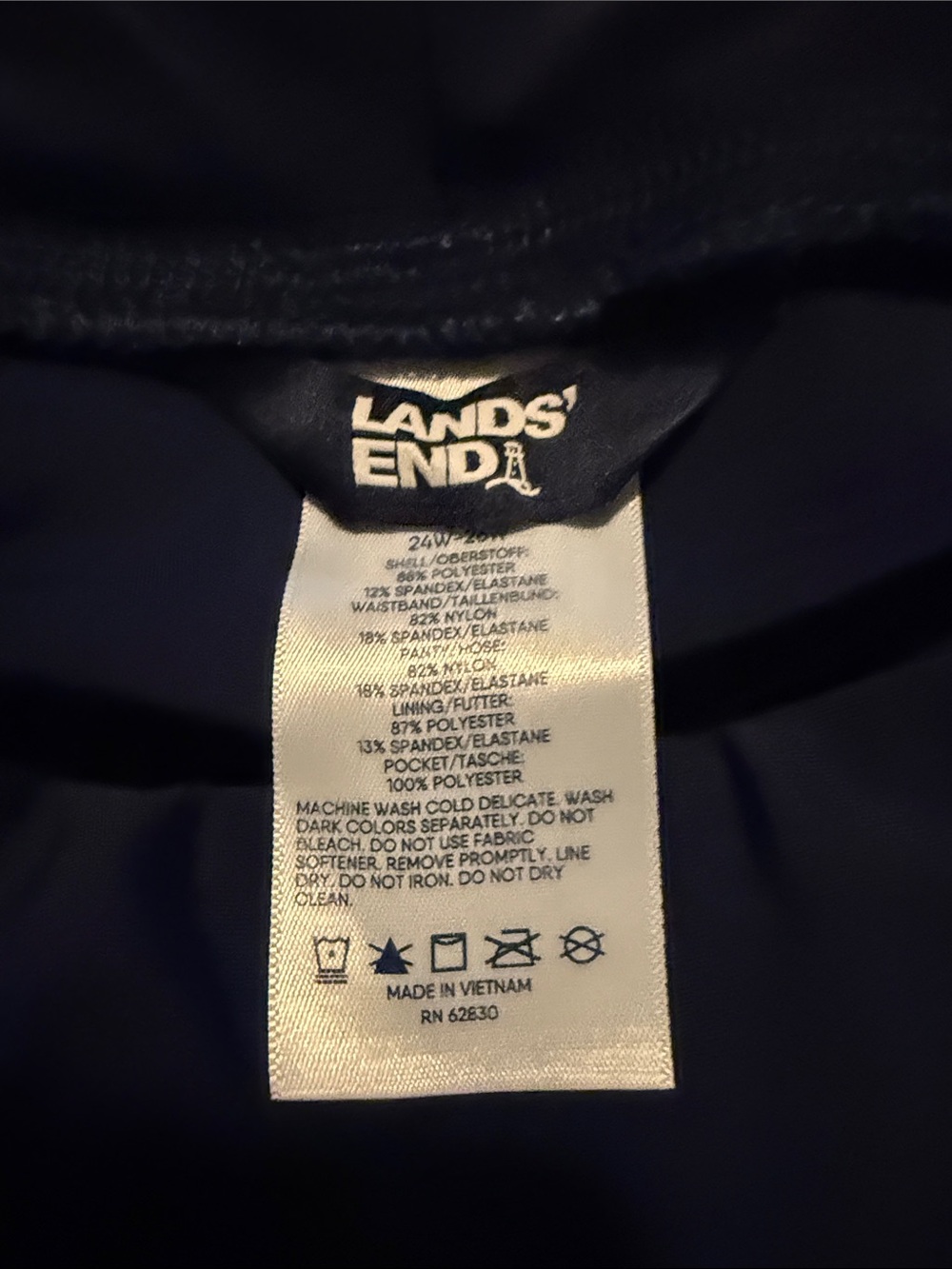 Lands' End Men's Navy Athletic Shorts - Picture 2 of 5